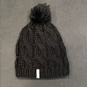 Cozy Black Knit Pom-Pom Beanie for adults
